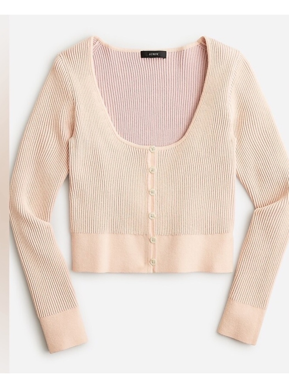 J Crew Orange Scoop Neck Stretch Cardigan